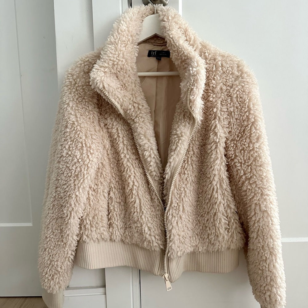 Zara Cream Bomber Jacket